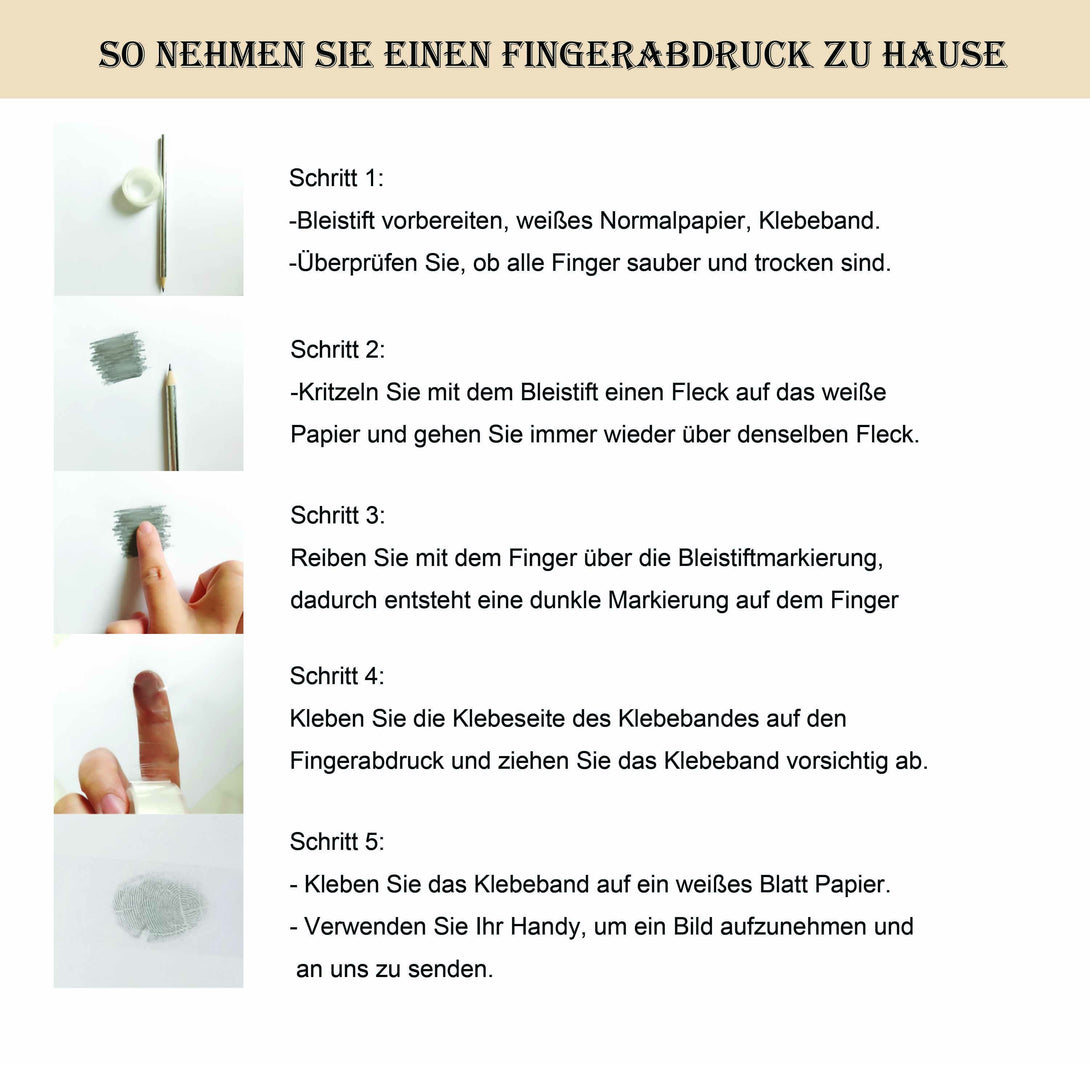 Personalisierte Halskette mit Fingerabdruck und Handschrift