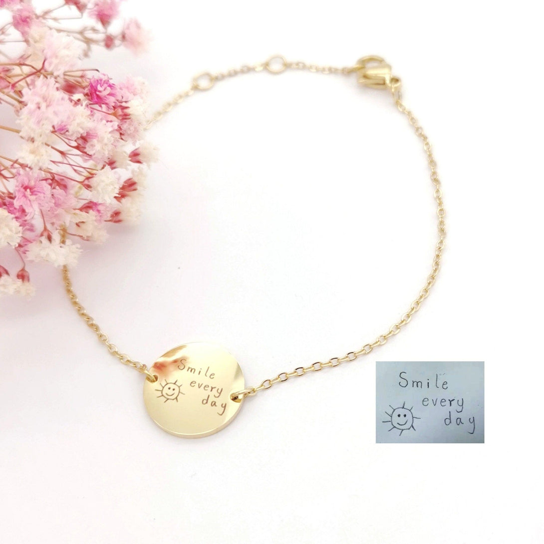 Bracelet personalized , bracelet with handwriting engraving , bracelet children's drawing ,bracelet ladies - Laasio#