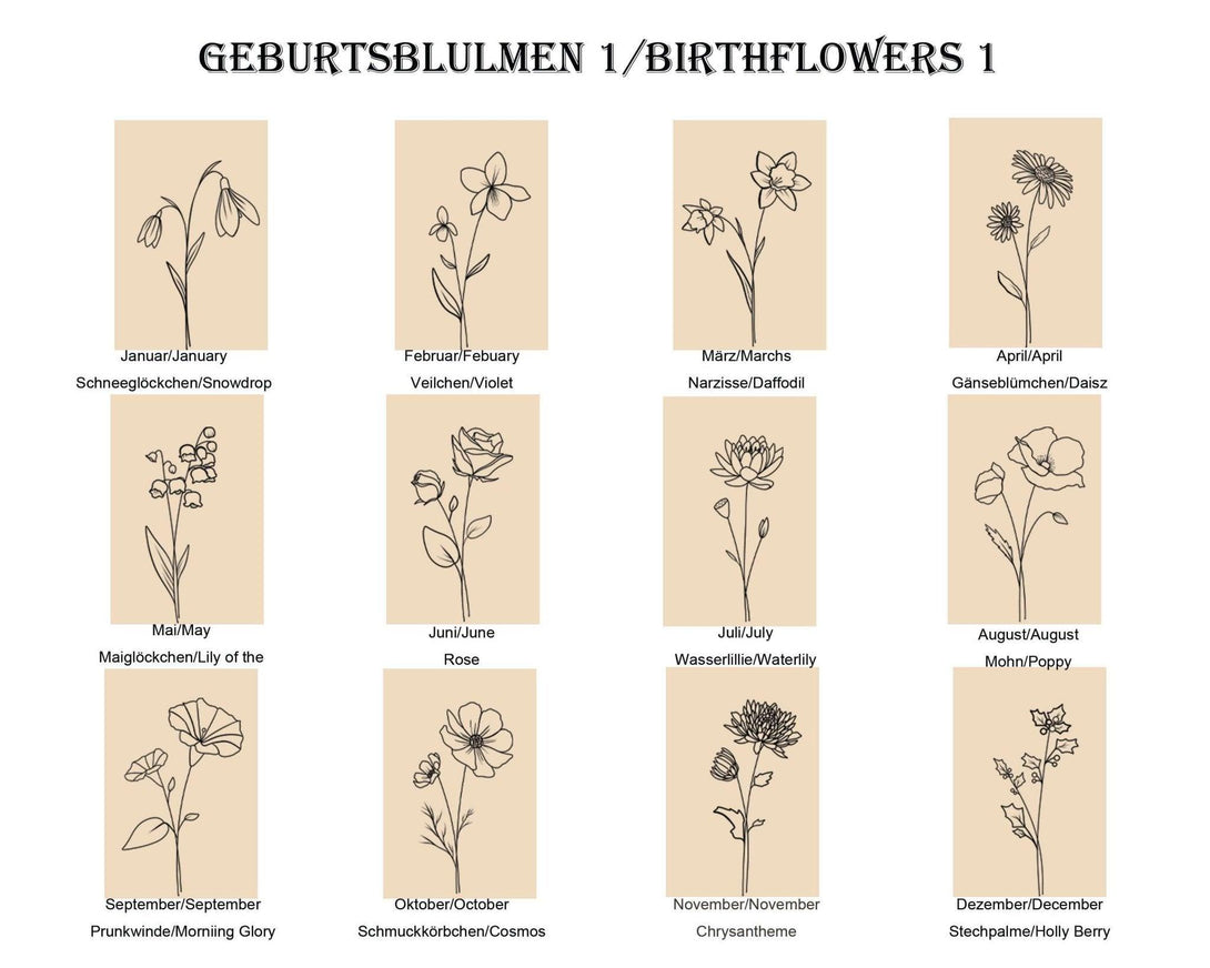 Geschenk für Mama, Geburtstag Geschenk ,Kette mit Geburtsblume Gravur Rechteck - Laasio#