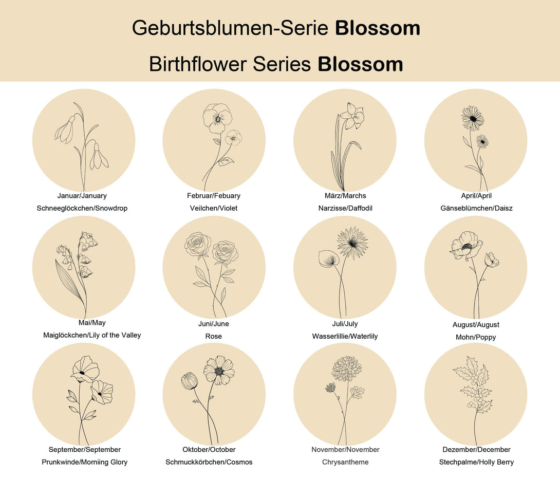 Personalisierte Geburtsblumen Armband - Einzigartiges Schmuckstück mit individueller Namensgravur