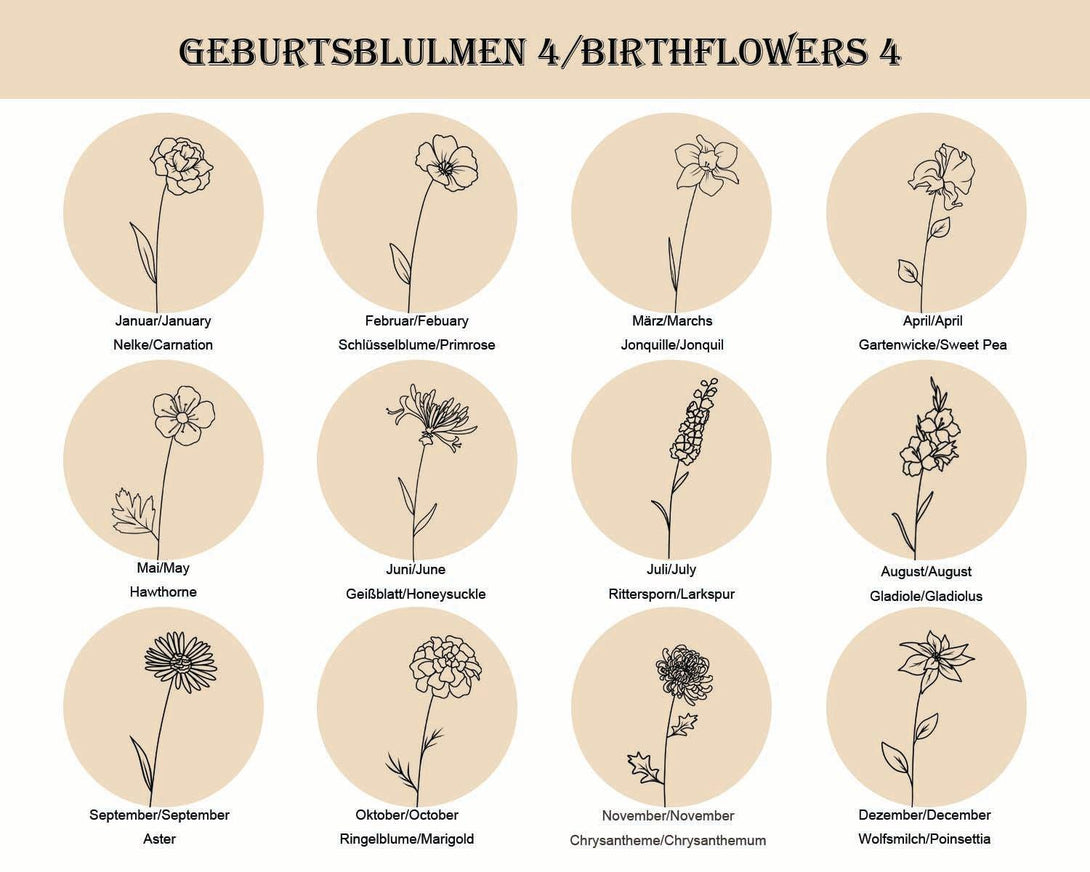 Personalisierte Ovale Halskette mit Geburtsblumen-Gravur - Laasio#